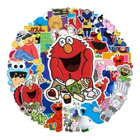 50pcs cartoon classic tv show sesame street waterproof stickers for notebook stationery scrapbooking stickers kid gifts