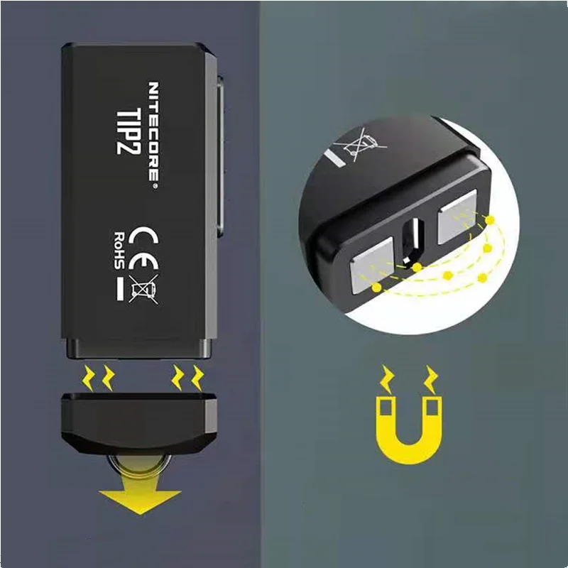 NITECORE TIP2 Flashlight Keychain CREE XP-G3 S3 720 Lumens LED key lamp Powerful Light USB Rechargeable EDC torch with Battery |