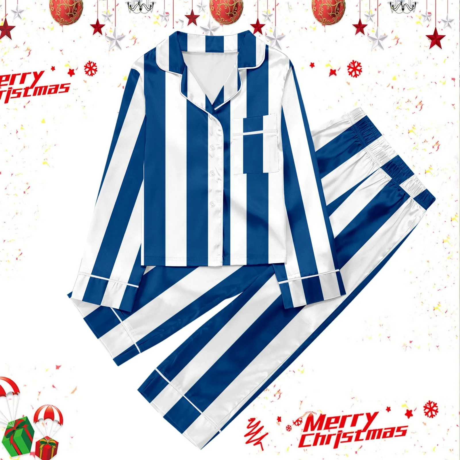 Детский рождественский атласный пижамный комплект для девочек топ с короткими