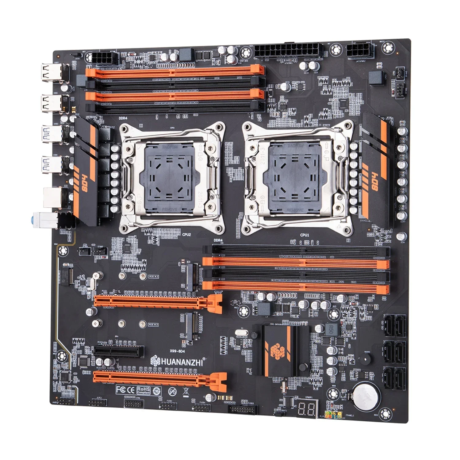 Материнская плата HUANANZHI X99 8D4 LGA 2011-3 XEON с двумя процессорами и поддержкой E5 2640 2667 2666