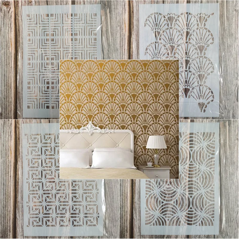 

4pcs Size A4 DIY Craft mandala Stencils for Painting on Wood,Fabric,Walls Art Scrapbooking Stamping Album Embossing Paper Cards