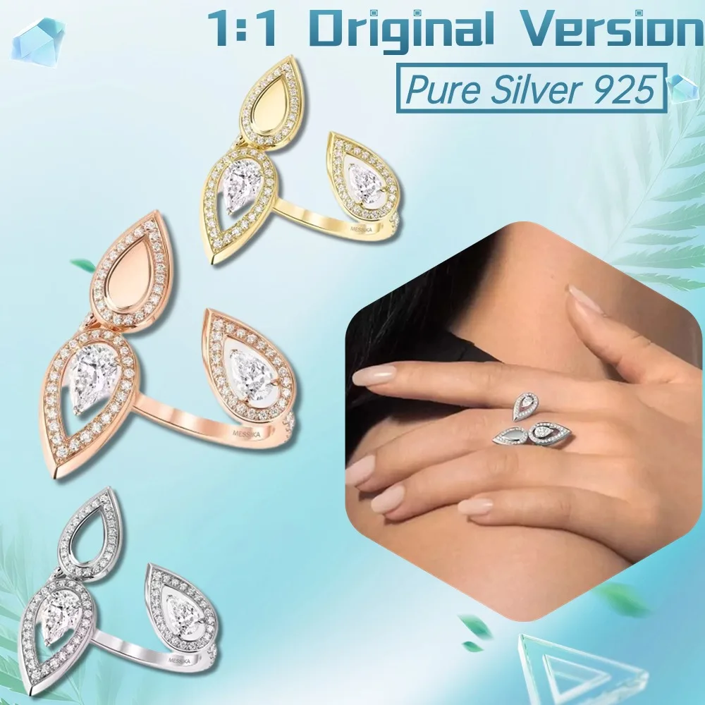 Стильное кольцо Fiery Tri из стерлингового серебра 925 женское оригинальное роскошное