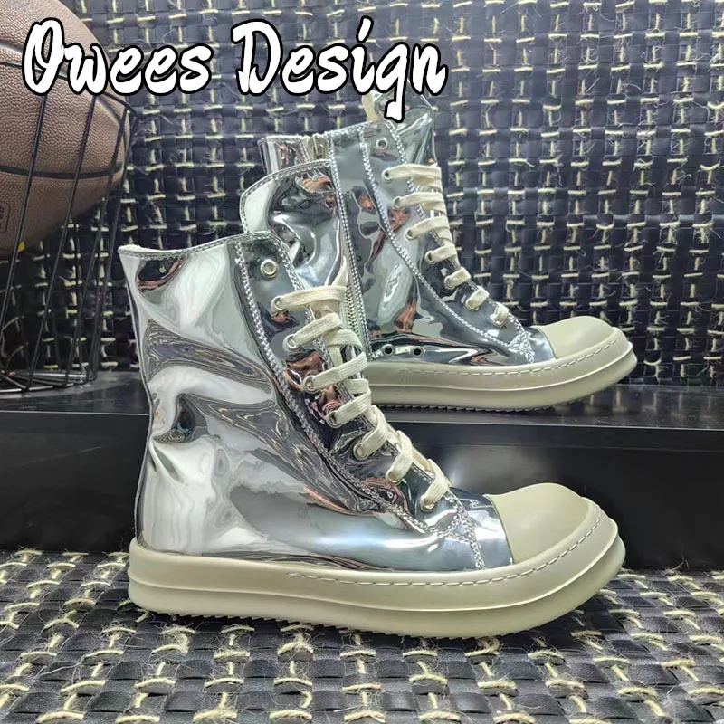 Дизайнерские уличные кроссовки oherba лакированная кожа женская спортивная обувь