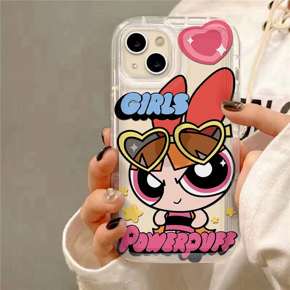 CartoonThe P-Powerpuff Girls Phone Case for Samsung Galaxy S24 S23 S22 S21 S20 S10 Note20 Note10 FE Ultra Plus 4G 5G Clear Cover