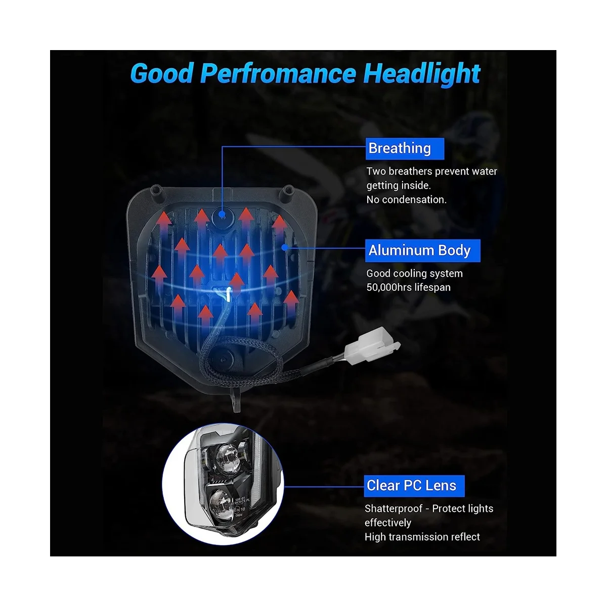 Фара мотоциклетная для Husqvarna 125 250 300 501 250I 300I FE250 FE350