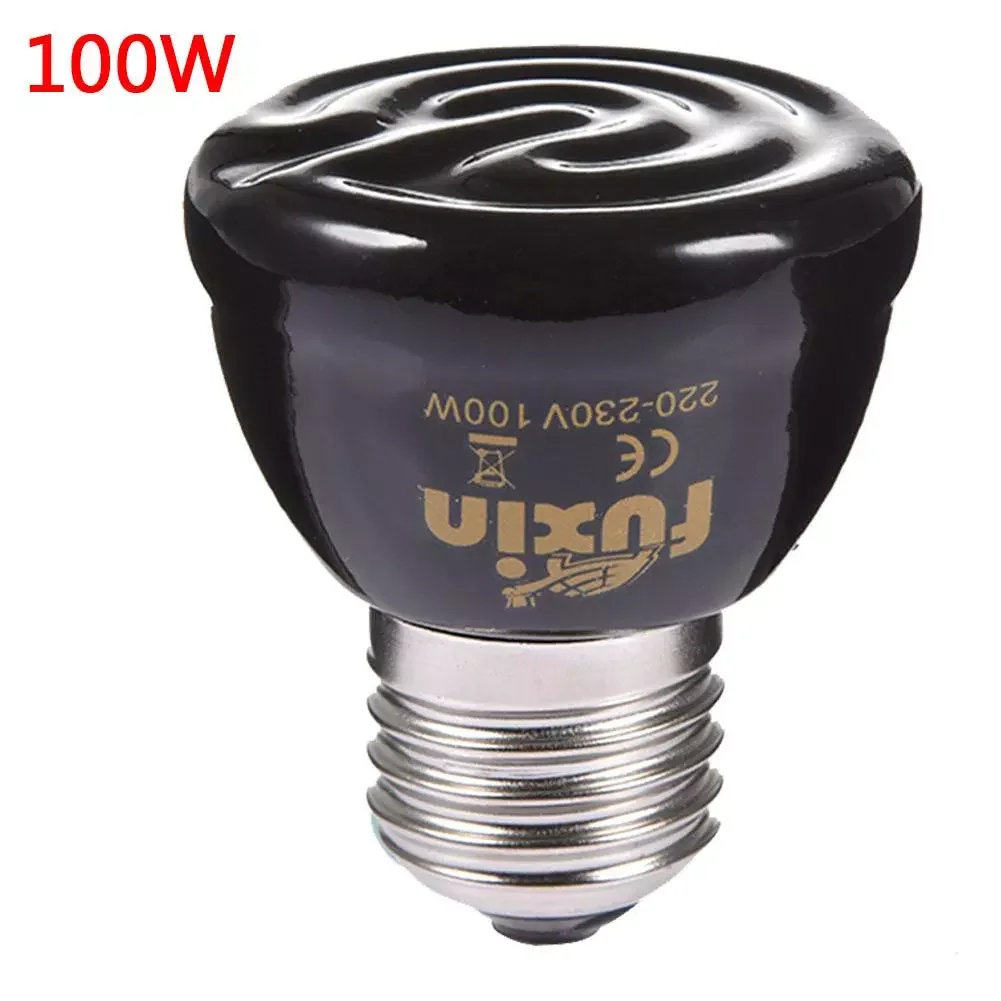 

2022JMT E27 Pet Heating Light Bulb Infrared Black Ceramic Emitter Heat Lamp Bulb For Reptile Animals Heater Brooder ceramic heat