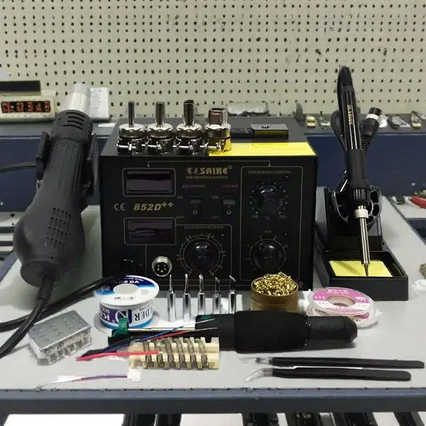 Высококачественная оригинальная паяльная станция SAIKE 852D++ 2в1 SMD паяльник с