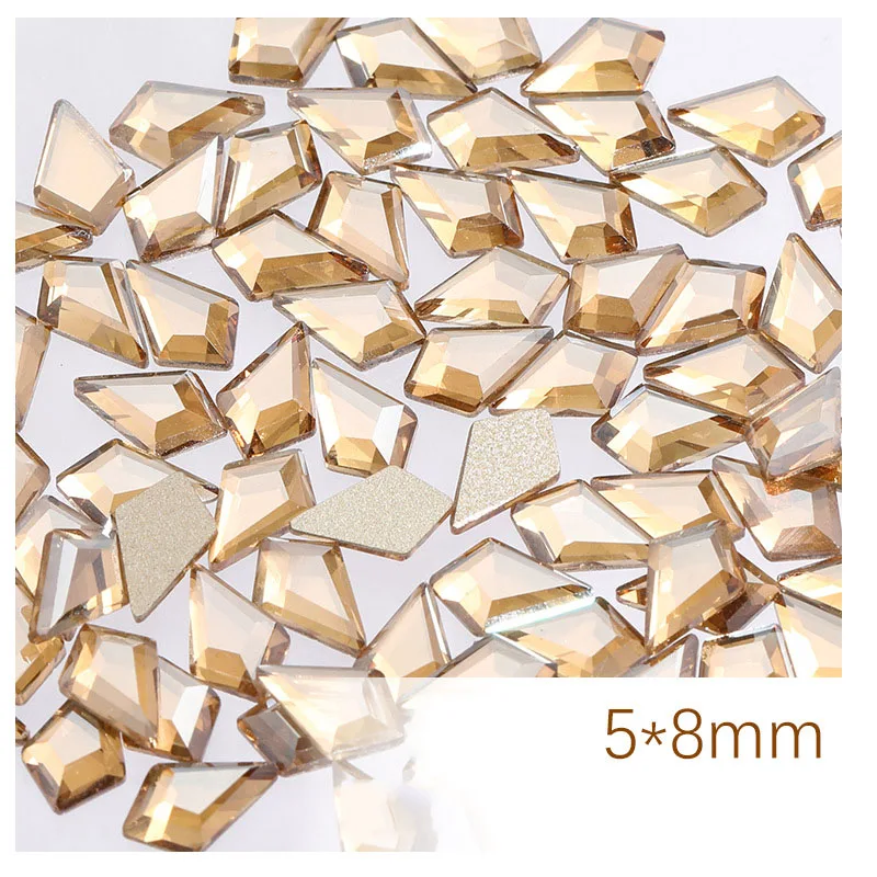 

50 шт., стразы для дизайна ногтей цвета шампанского