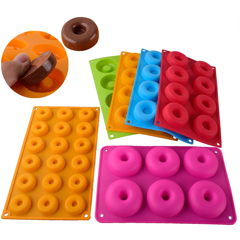 

Doughnut Mould Silicone Baking Pan for Pastry Donuts Form Non-Stick DIY Cake Chocolate Dessert Bakery Tools Handmade Soap Molds