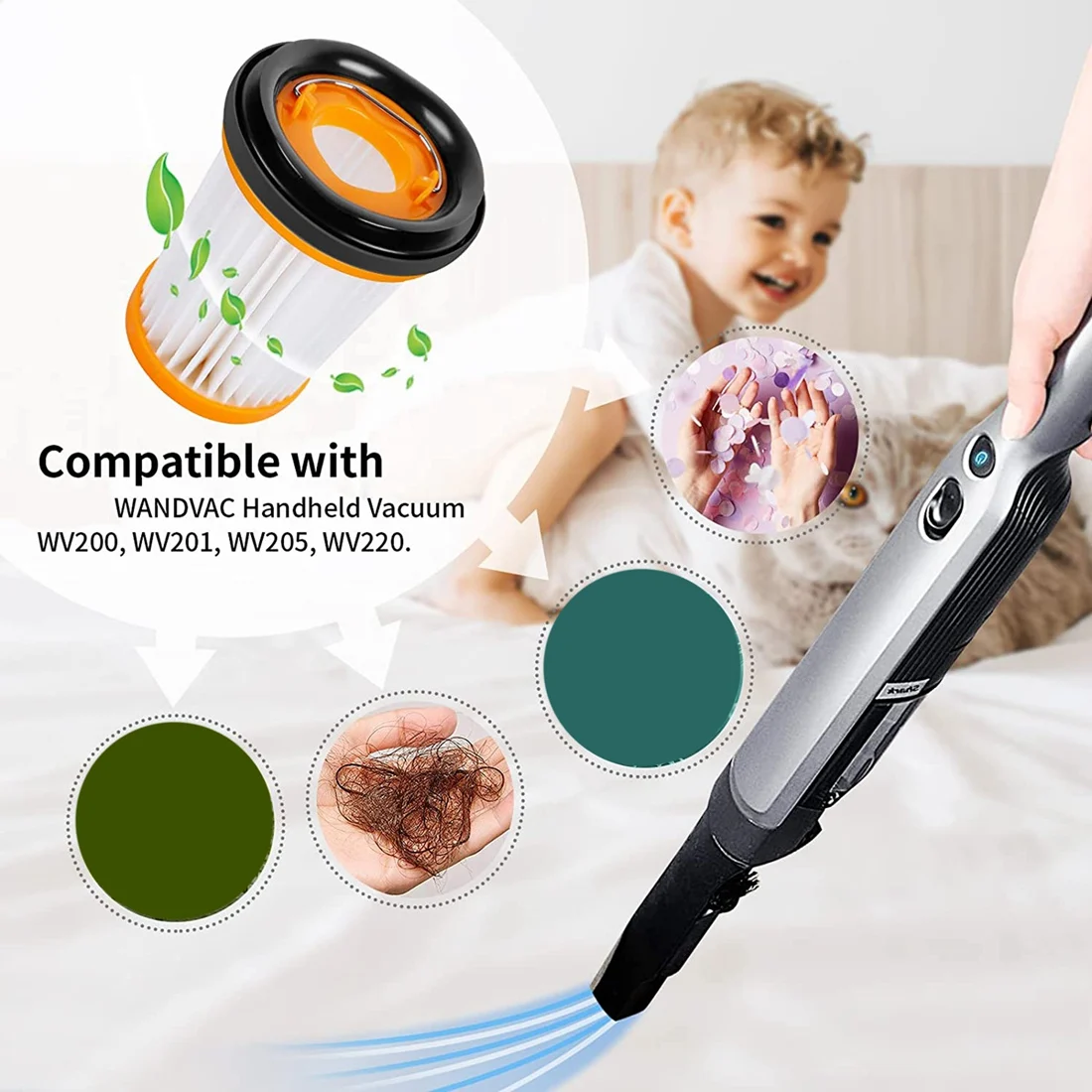 6Pcs Vacuum Filter for Shark ION W1 Cordless Handheld Filters WANDVAC WV200 WV201 WV220 Part XHFWV200