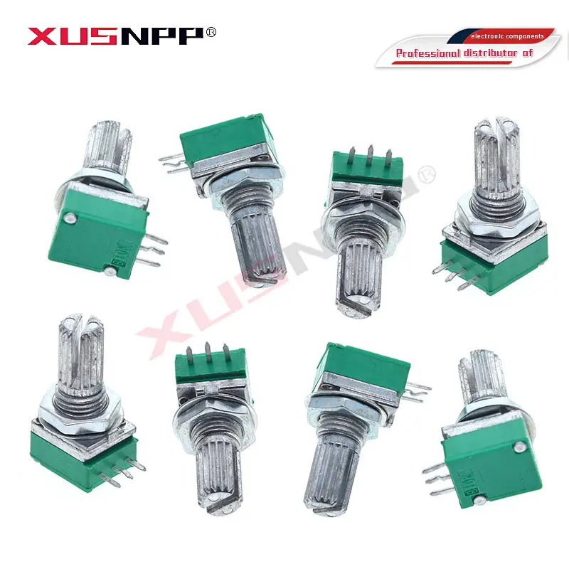 

5 шт. RK097N 5K 10K 20K 50K 100K 500K B5K с переключателем звука 3-контактный вал 15 мм усилитель уплотнительный потенциометр