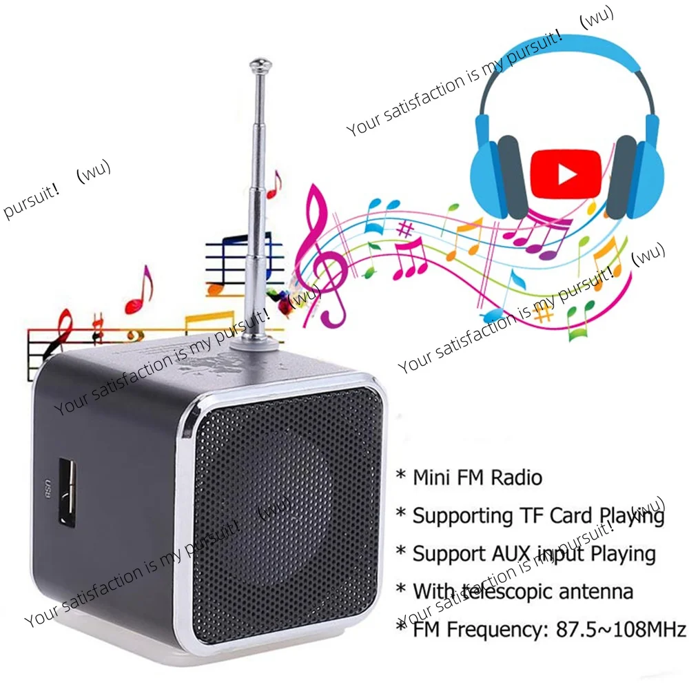 Фото Портативная мини-колонка TD-V26 с поддержкой TF-карт, FM-радио, AUX, стерео, Bluetooth и воспроизведением музыки №4