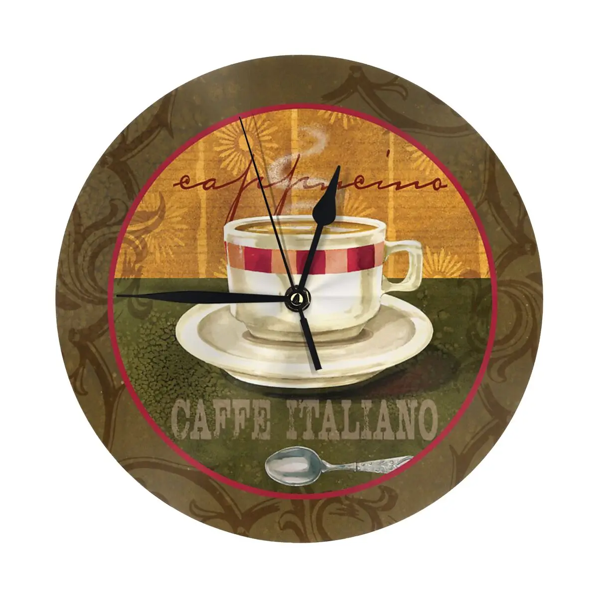 Часы на стену в итальянском стиле с капучино часы для украшения комнаты круглые