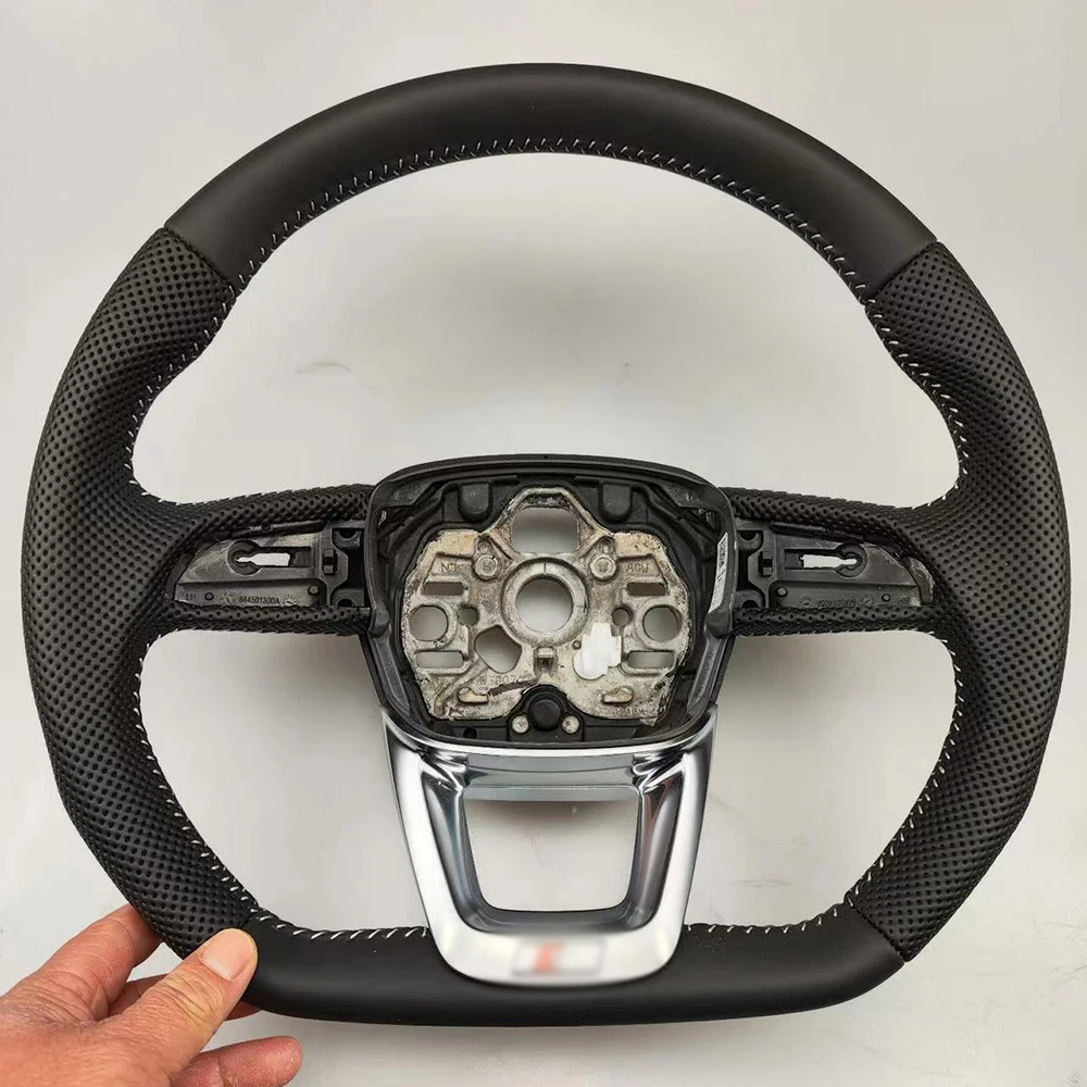 Для Audi 2019-2024 Q3 полуперфорированный кожаный нижний спортивный руль