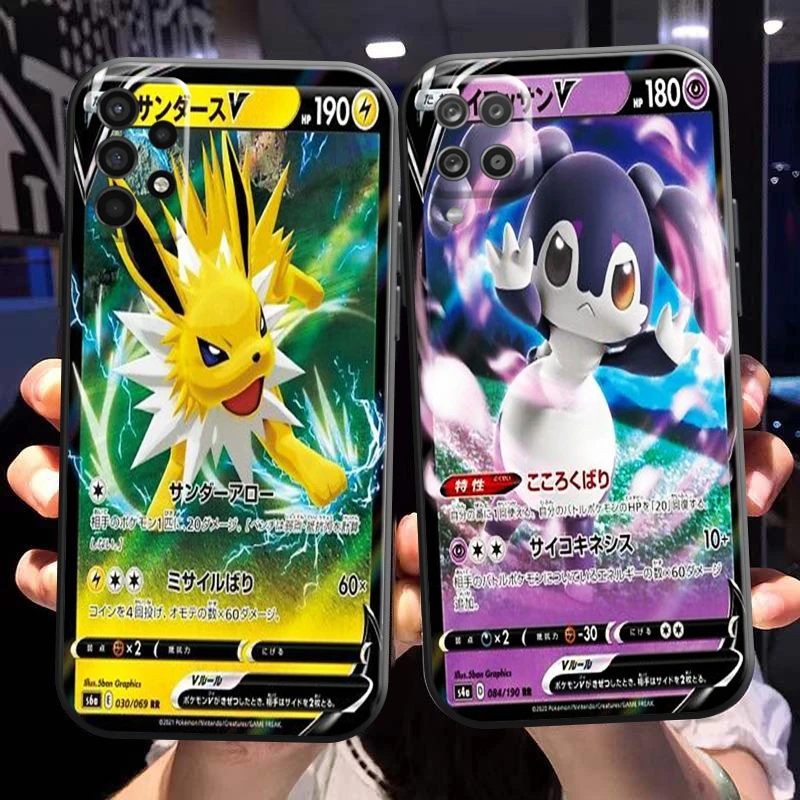 

Anime Pokemon Cards Phone Case For Samsung Galaxy A02 A11 A12 A20 A21 A21S A22 A31 A32 A51 A52 A70 A71 A72 5G Black Carcasa