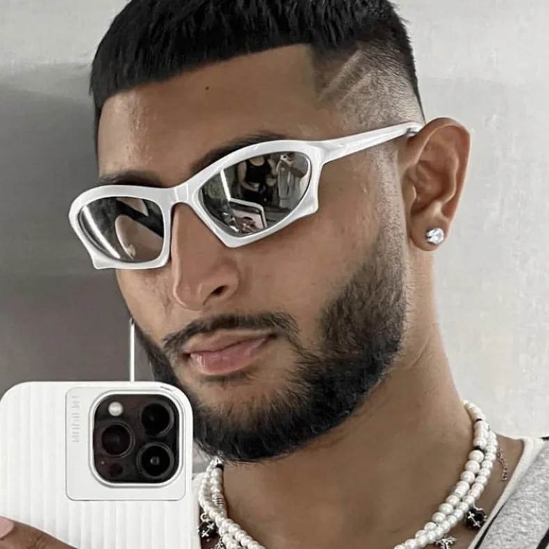 

Retro Sports Y2K Sunglasses Geometric Trend Steampunk Glasses Sports Vintage Punk Shade Sunglasses UV400 Women Men Eyewear