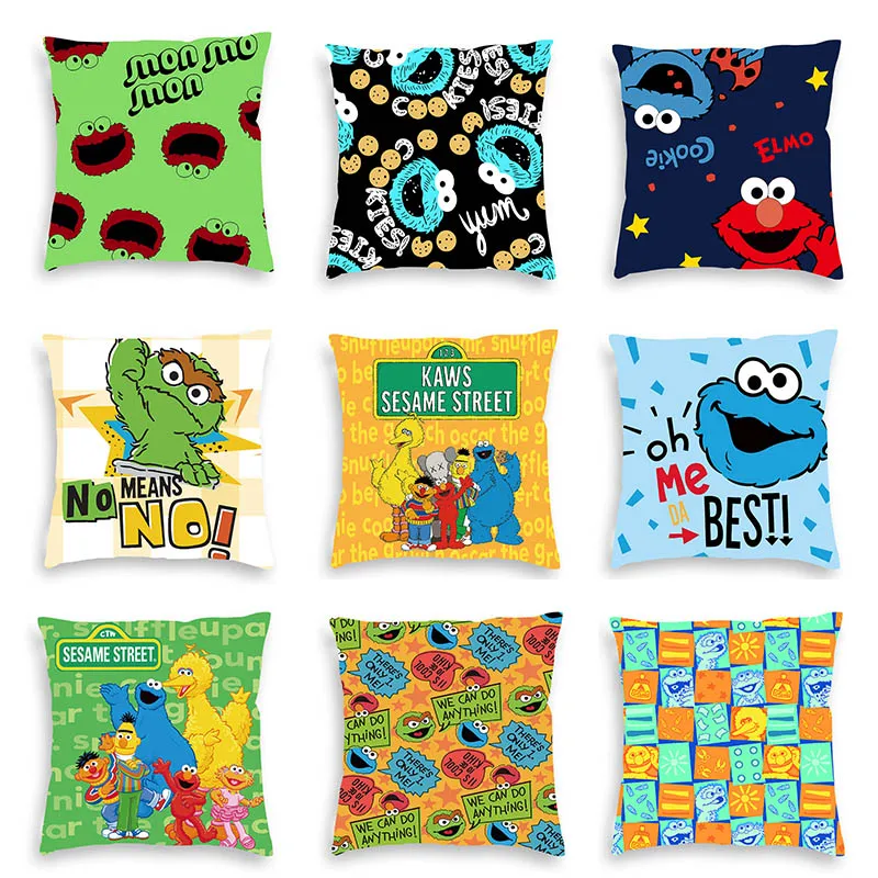 

Cartoon Sesame Street Pillowcase Cover Birthday Party Cotton Hotel Throw Two-sided Pillow Case Home Party Decor Baby Shower Gift