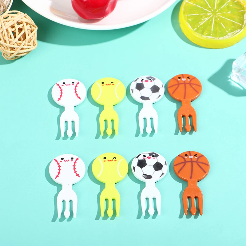 

8Pcs Mini Football Sport Fruit Fork Cartoon Snack Cake Dessert Food Toothpick Snack Cake Dessert Toothpick Kitchen Tableware