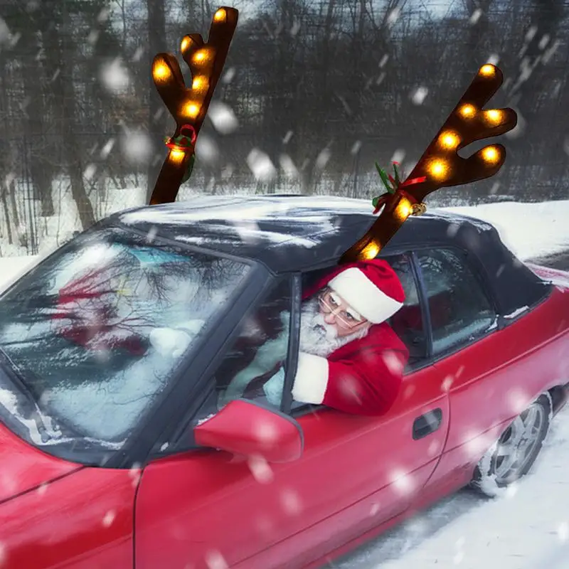 Автомобильные рожки для рождества автомобильные светящиеся рогатки плюшевые с