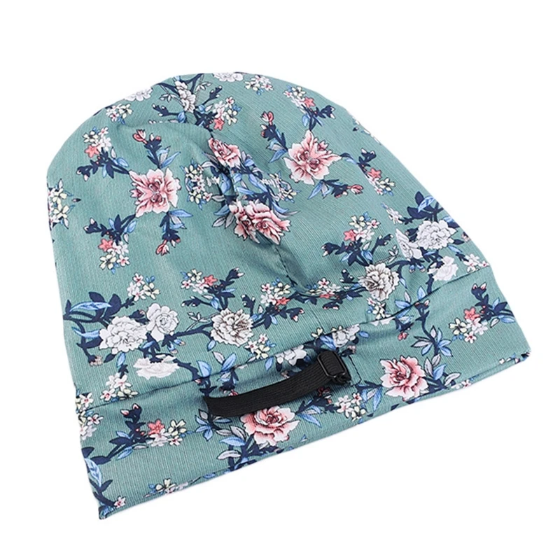

Satin Lined Bonnet Sleep Cap Ethnic Paisley Floral Print Adjustable Wide Band Stretch Slouchy Beanie Turban Hat Drop Shipping
