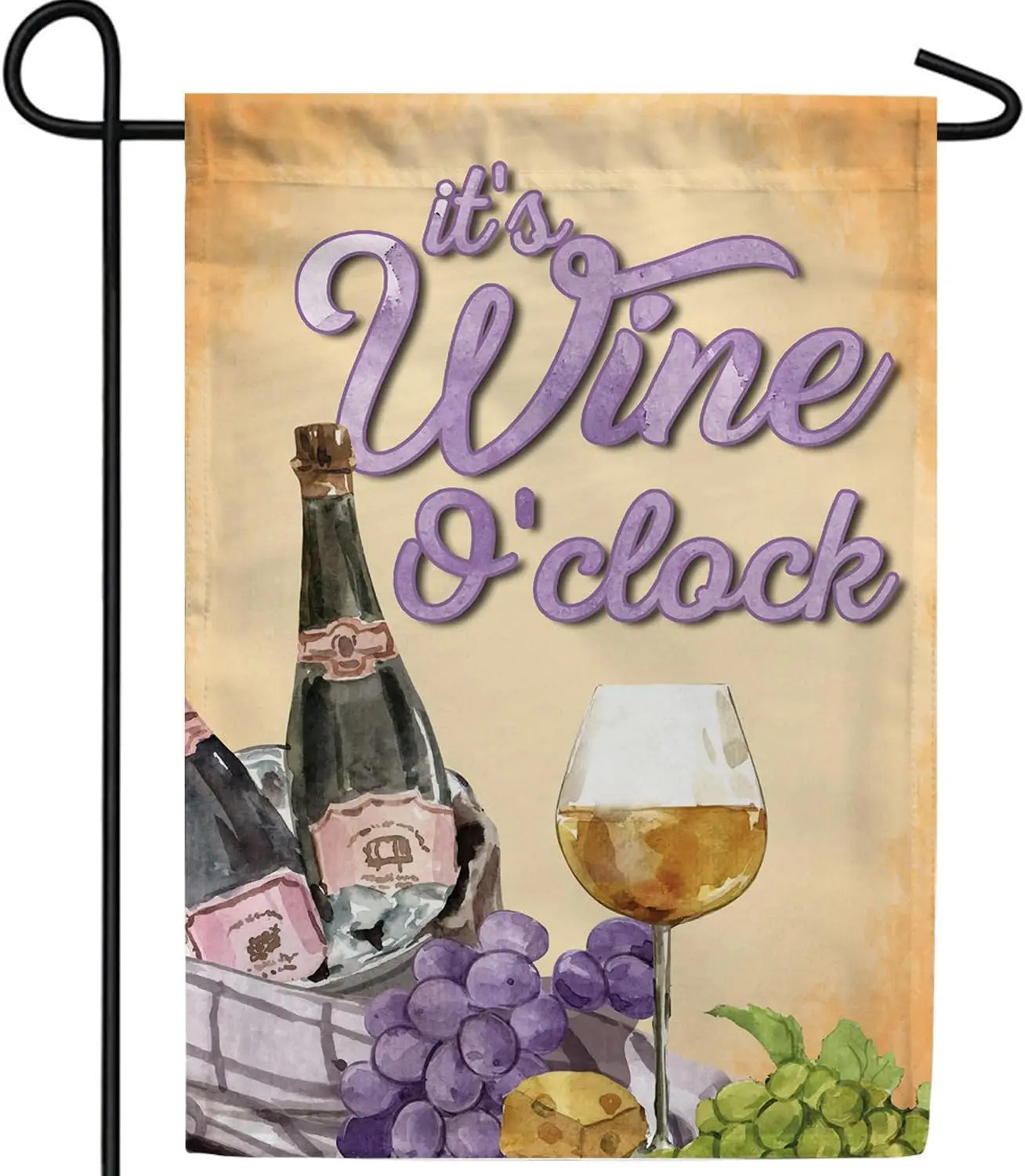 Американский навсегда Its Wine OClock Летний садовый флаг 12 5 x 18 дюймов Happy Hour Time