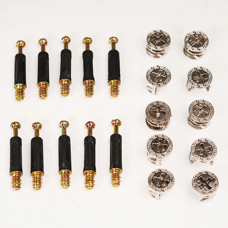 Новые 10 комплектов мебельных боковых соединительных дюбелей 15 x 12 мм