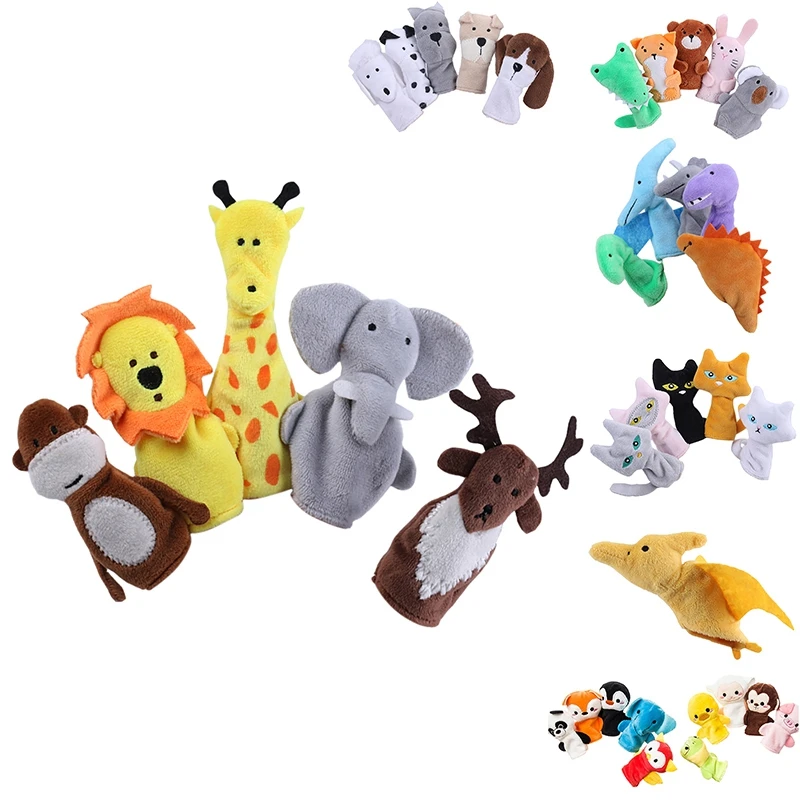 

Finger Puppets Cute Cartoon Biological Animal Finger Puppet Plush Toys Child Baby Favor Dolls Boys Girls Toy
