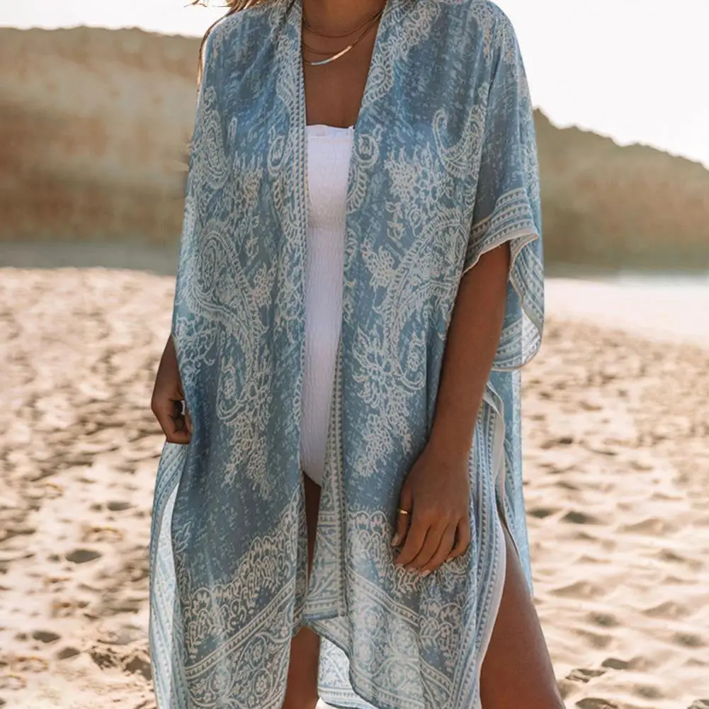 

Stylish Swimwear Cover Up Quick Drying Long Cardigan Swimsuit Cover Up Thin Washable Cover Up Coat Beachwear