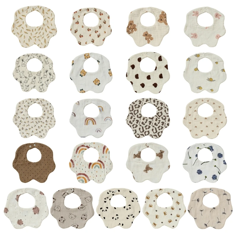 

Upgraded Baby Bibs Pattern Cotton 6-layer Soft Baby Bandana Drool Bibs for Eating & Drooling Baby Shower- Gift