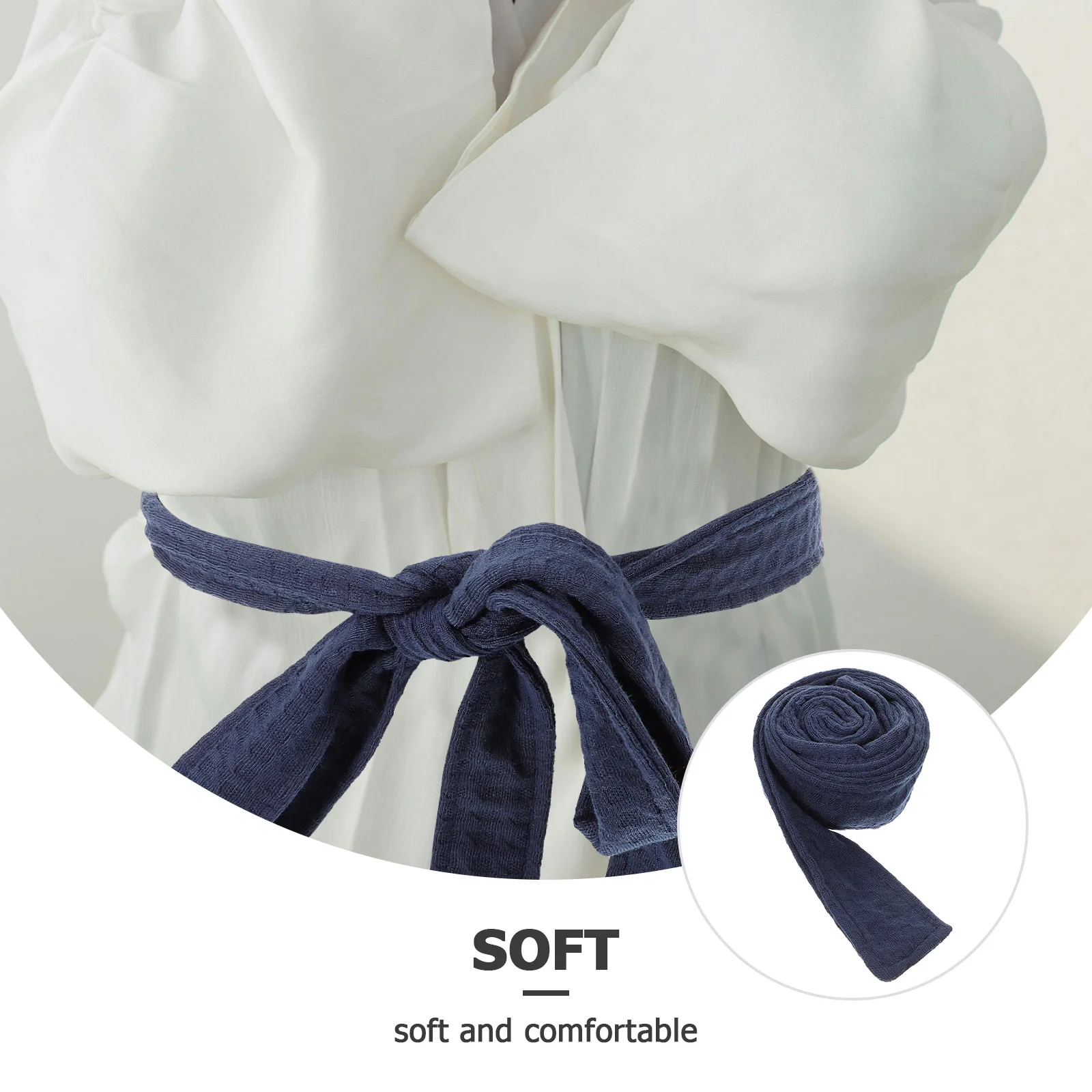 Тонкий халат с галстуком пояс для халата белый сменный трос эластичный 100%