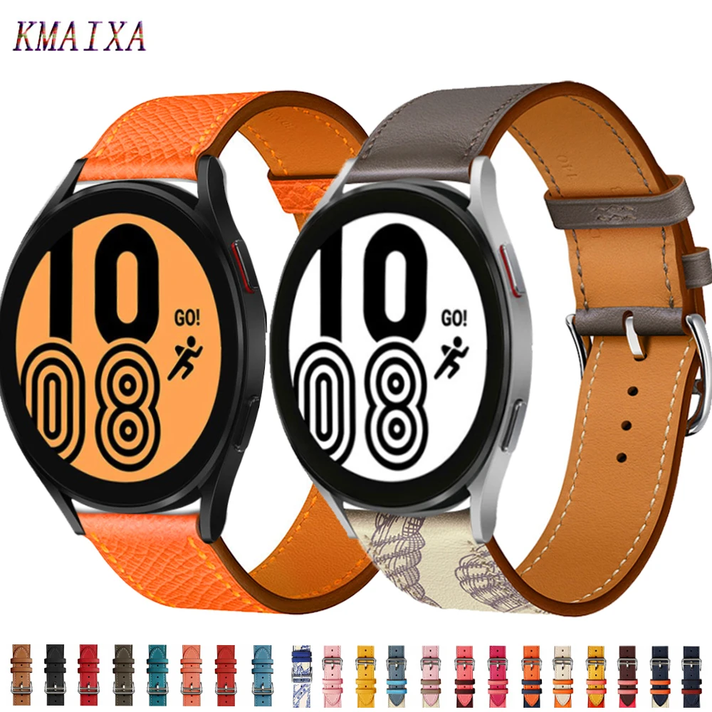 

Ремешок кожаный для Samsung Galaxy Watch 4 44 мм 40 мм, браслет для Galaxy watch Active 2/3/46 мм/42 мм/S3/Huawei GT-2-Pro, 20 мм 22 мм