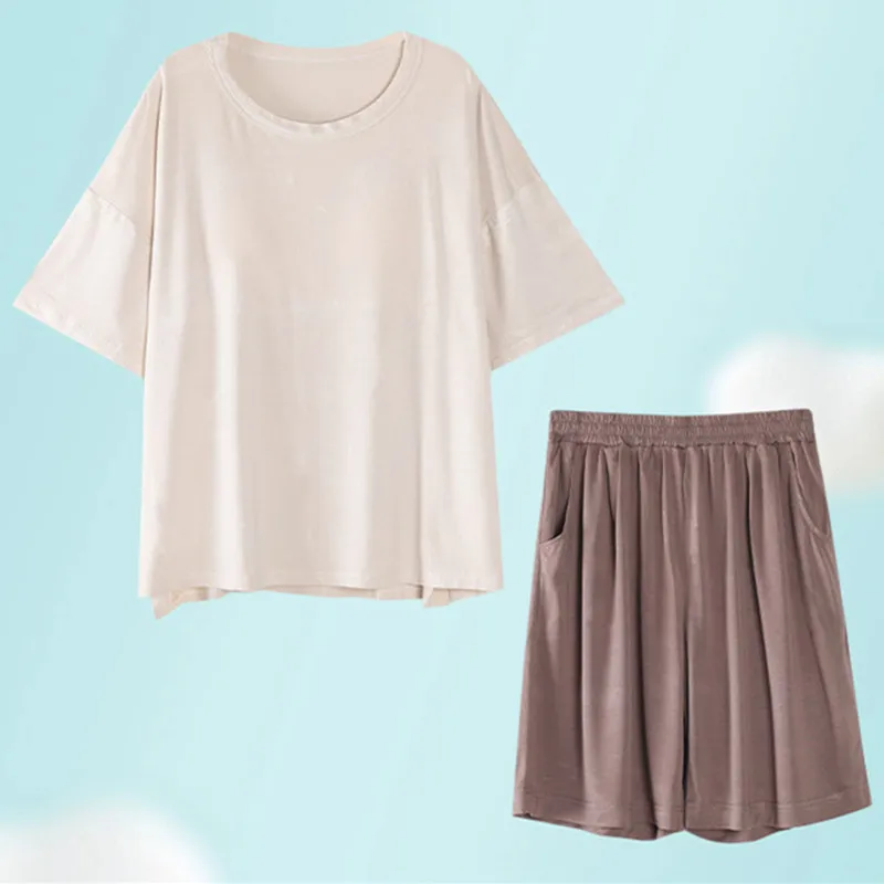 Pijama Mujer New Modal Sleepwear For Women Short Sleeve Half Pant Suit Summer Pajamas Female Home Clothing Night Wear Set