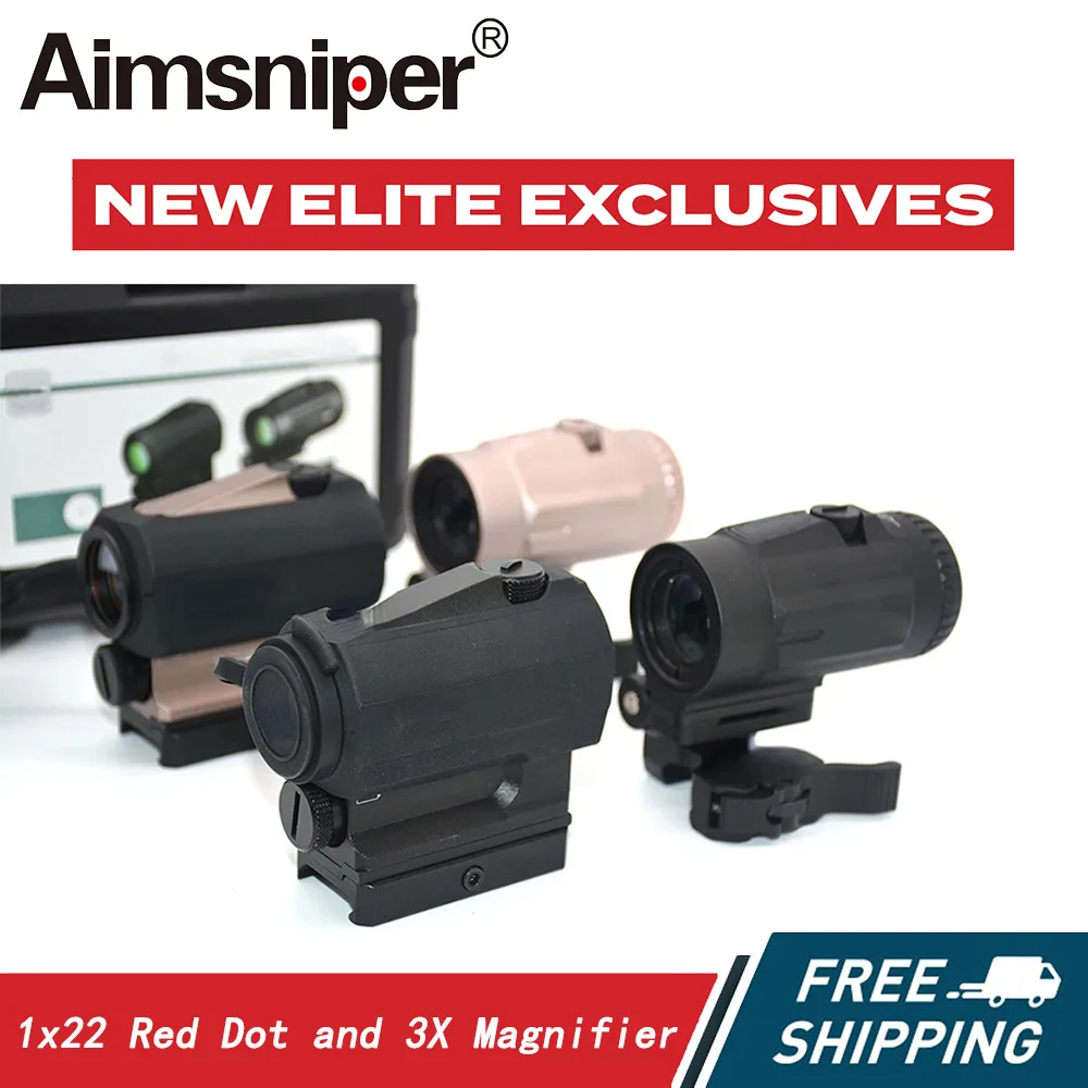 

Tactical 1X22 Red Dot Sight and 3X Magnifier Scope Combo Collimator Holographic Optical Riflescope 20mm Rail Mount Airsoft AR15
