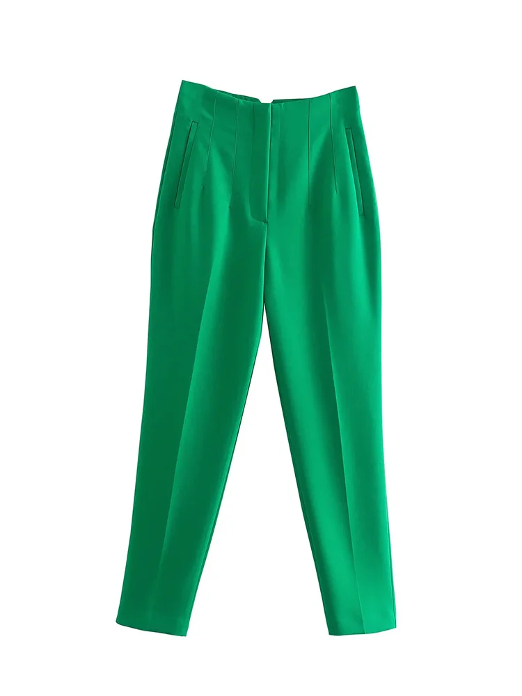 Icclek Spring Women's Pant Solid Casual Harem Pants Office Formal Ladies Pant Loose High Waist Chic Khaki Black Trousers Vintage