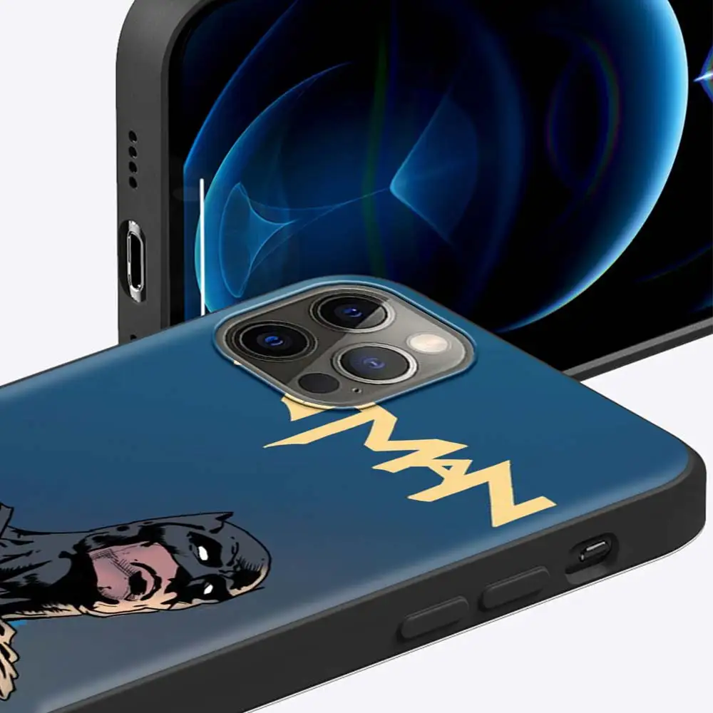 Милый чехол Бэтмен для Apple iPhone 11 13 12 Pro 7 XR X XS Max 8 6 6s Plus 5 ярких цветов 2022 черный