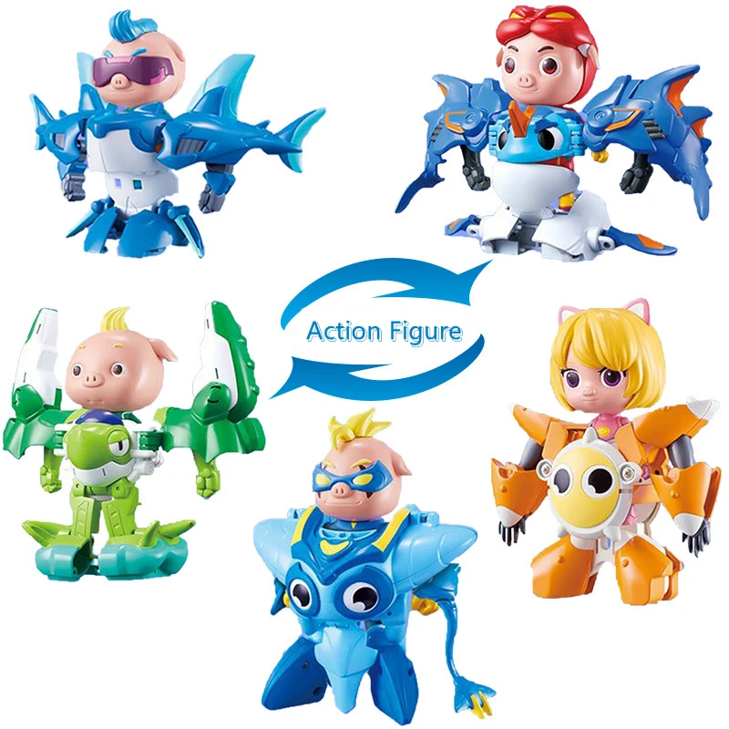 

Famous Anime GG BOND Pig Man Undersea Wonders Series Transforming Robots Action Figures Toys Gifts Ornaments Children Partners