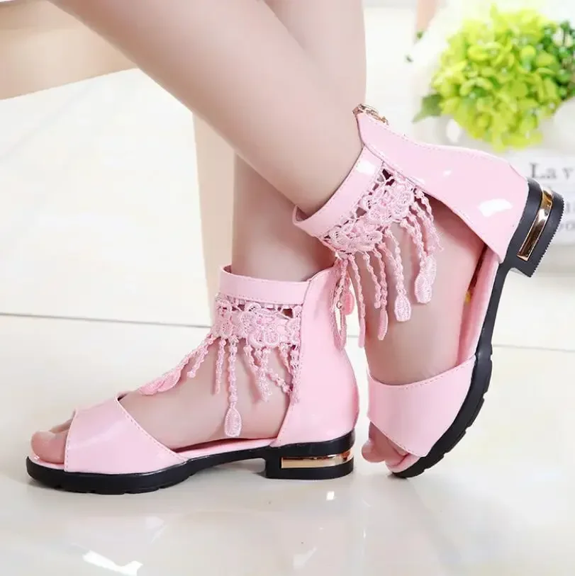 Детские сандалии с лентой летняя пляжная одежда для девочек модная школьная