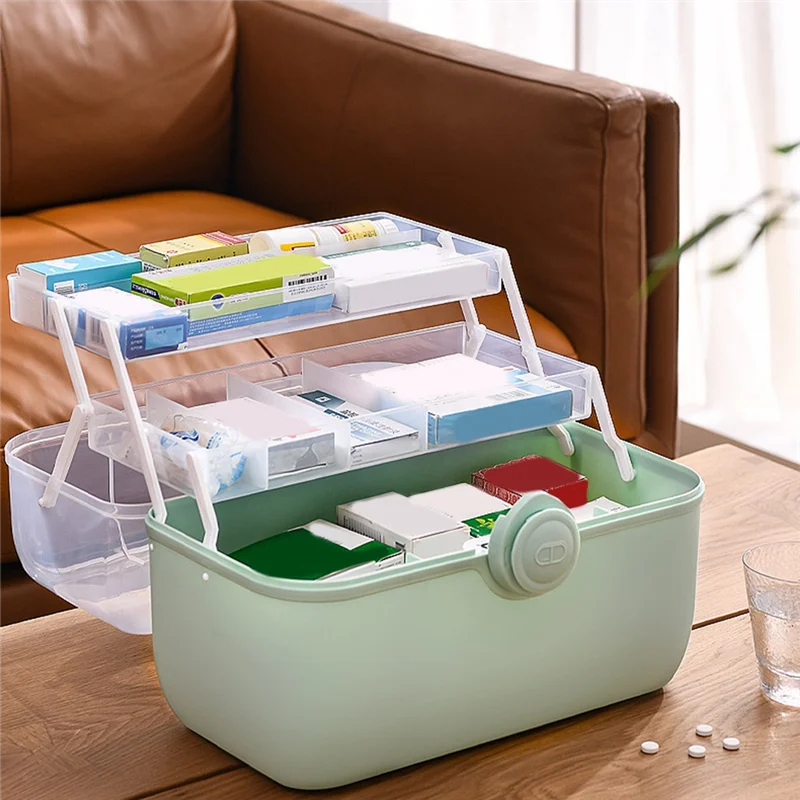 

3-х слойный медицинский набор, вместительные таблетки белого цвета