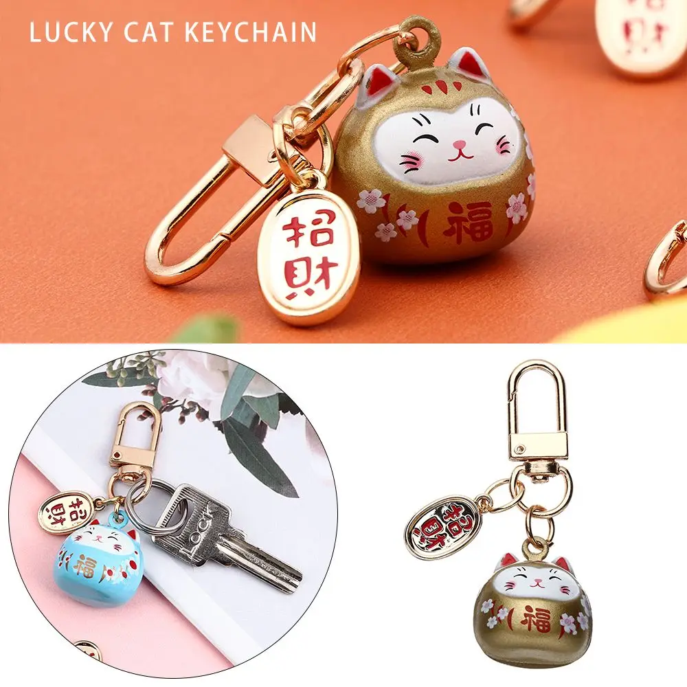 

Gifts Car Pendant Ornaments Japanese Cute Cartoon Keychain Key Chains Lucky Cat Keychains Pendant Keyring