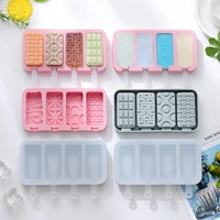 4 cavities simple ice cream silicone mold with lid popsicle ice cube tray mold homemade cheese sticks gifts kitchen accessories