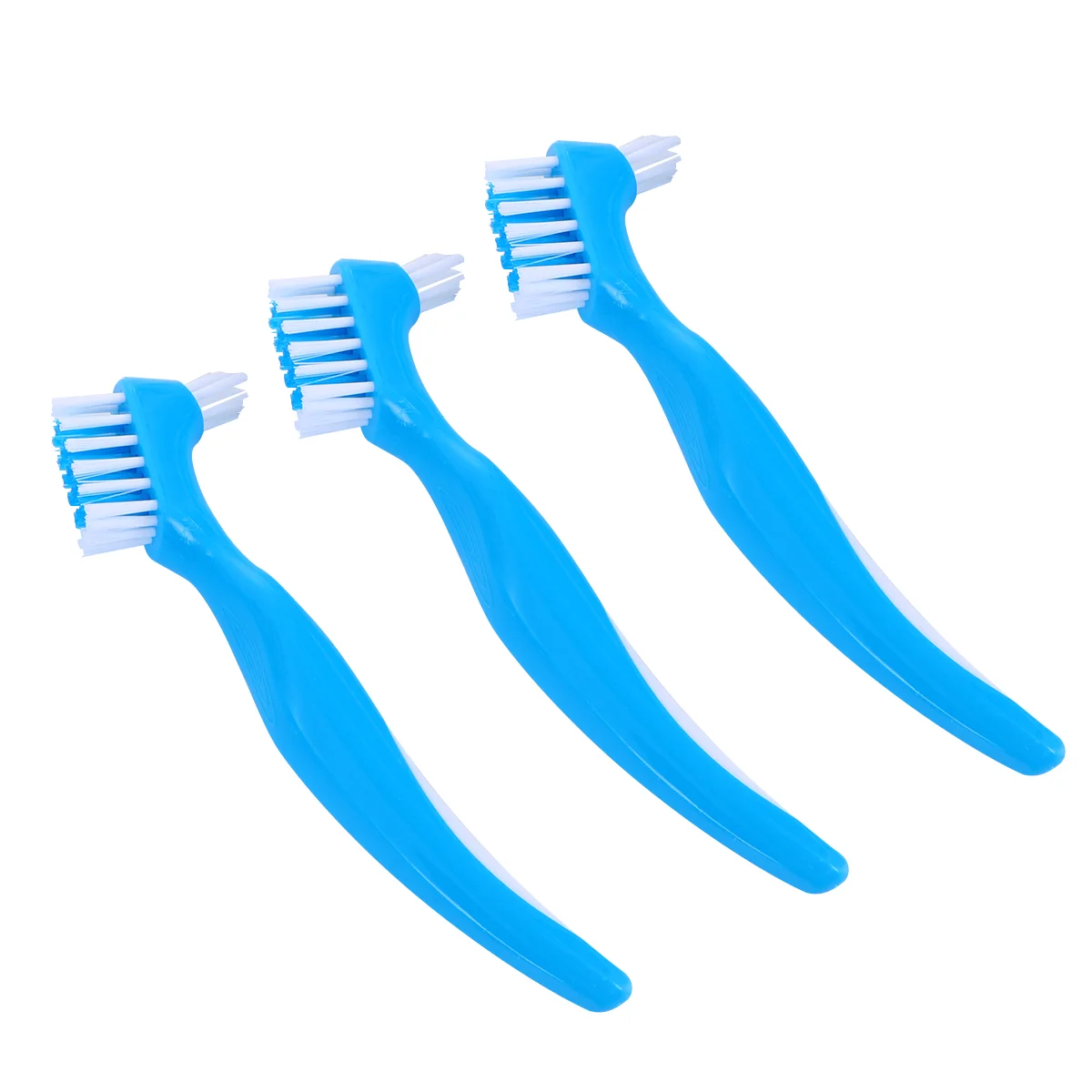 6pcs False Teeth Cleaner Hygiene Denture Brush Double Denture False Teeth Cleaning Tool