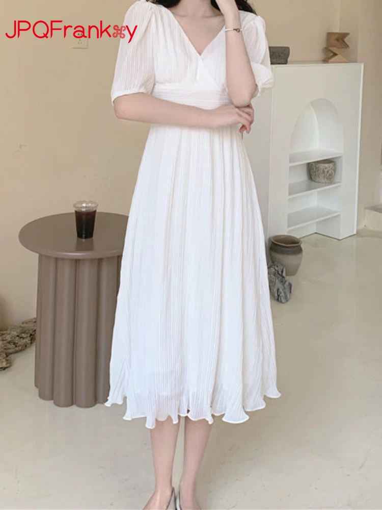 

Blue Dress French Summer High Waist Long Skirt Woman Dress White Dress Dress for Women Dress Maxi Dresses for Women Maxi Dress
