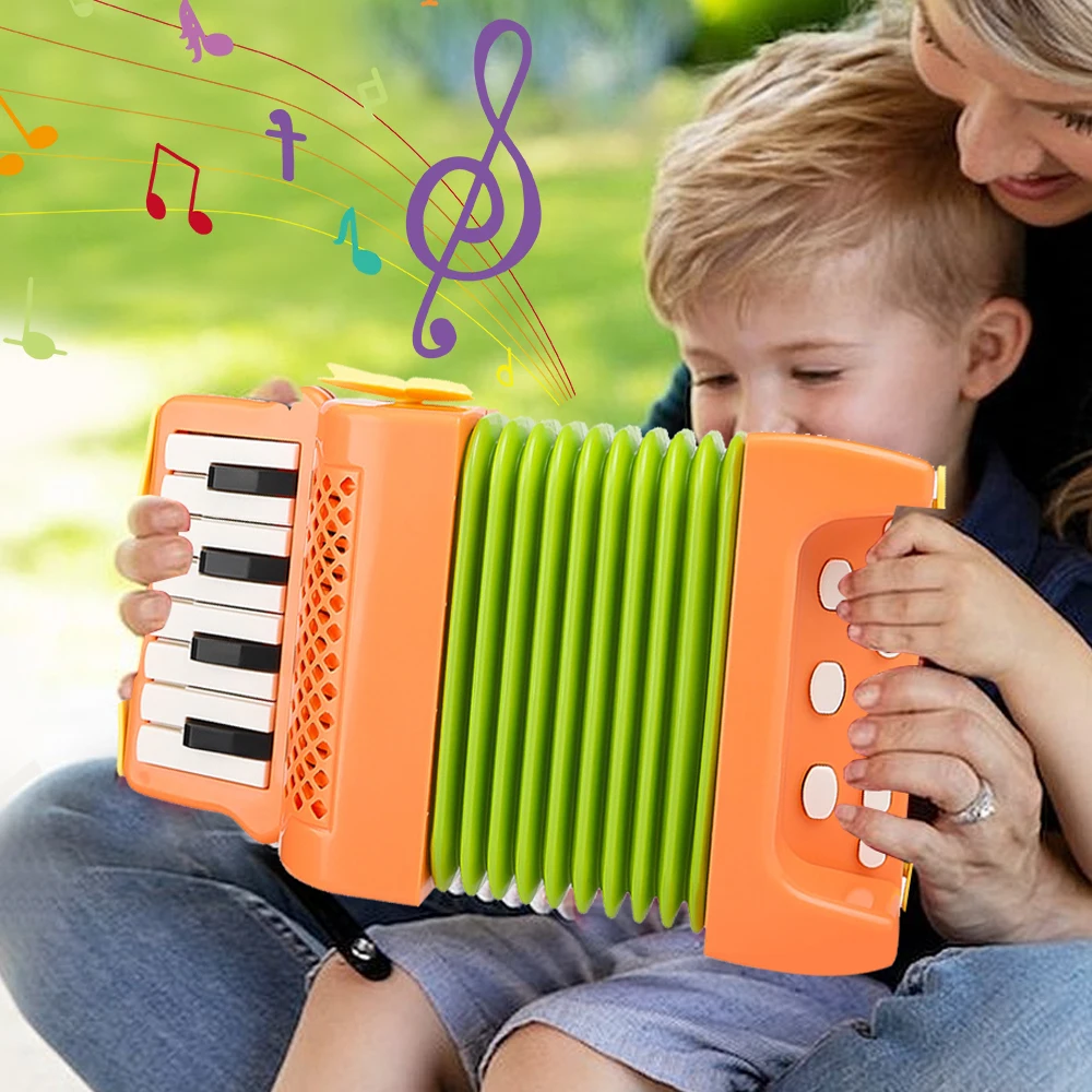 

Accordion Toy 10 Keys 8 Bass Accordions for Kids Musical Instrument Educational Toys Gifts for Toddlers Beginners Boys Girls