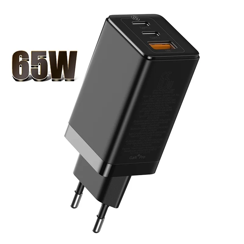 

NEW GaN Charger 65W Quick Charge 4.0 PD Fast Charge AFC FCP Travel Charger For Macbook Pro For iPhone 11 X XS Huawei Mate20