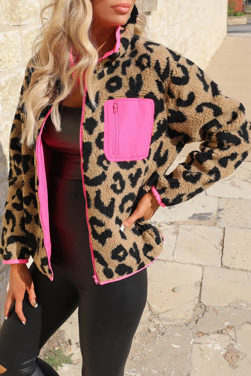 

Leopard Fur Jacket Coat Women Spring Autumn Ropa Cardigan Gothic Bomber Jacket Windbreaker Y2k Pocket E-girl Jackets Korean