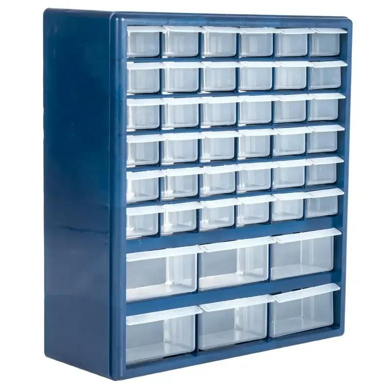 

Plastic Storage Drawers with 42 Compartments, Blue