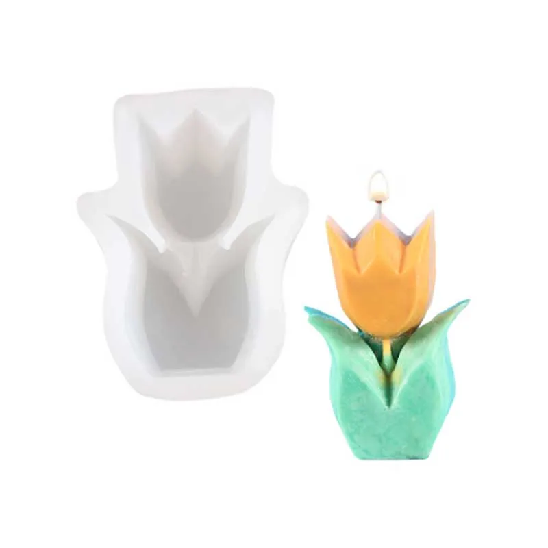 

Flower Tulip Scented Candle Mold Baking Cake Silicone Mold DIY Plaster