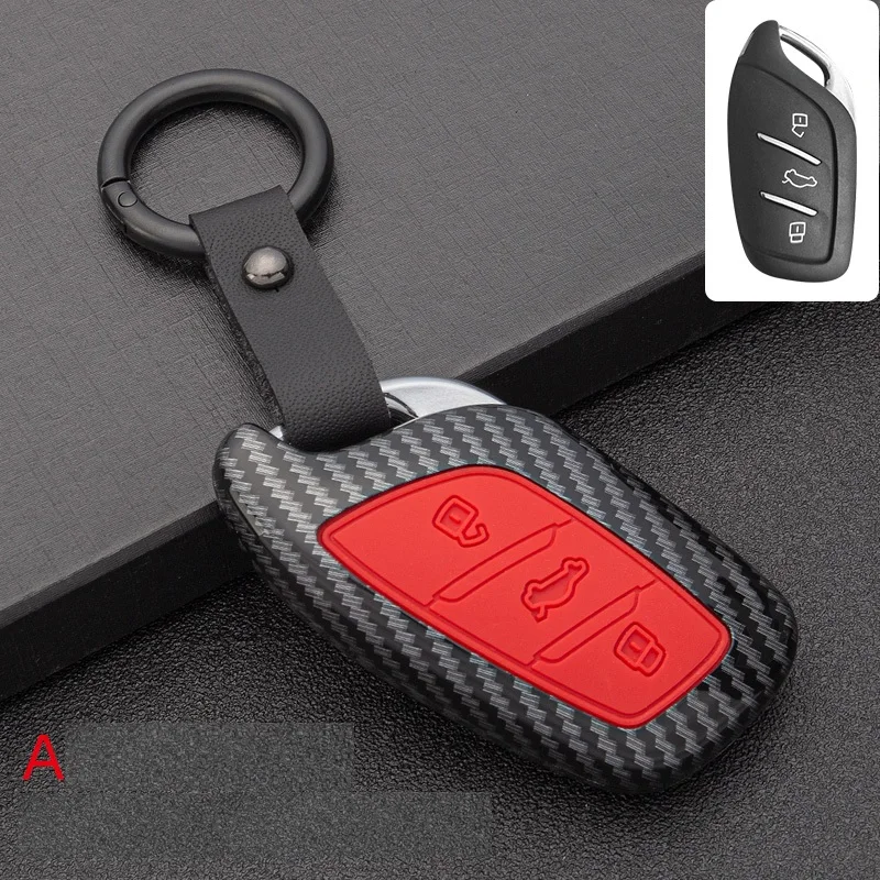

Carbon fiber ABS+Silicone Car Key Fob Shell Cover Case For MG MG6 ZS HS EV EZS EHS mg3 gs mg7 GT 2015 2016 2017 2018 2019 2020