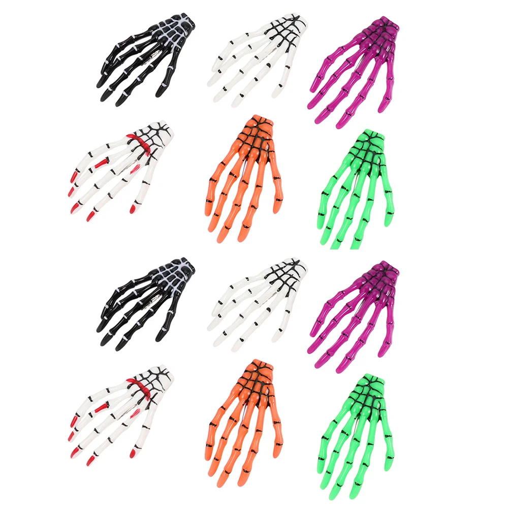 

12 Pcs Hairpin Halloween Barrettes Girl Accessories Womens Clips Gothic Punk