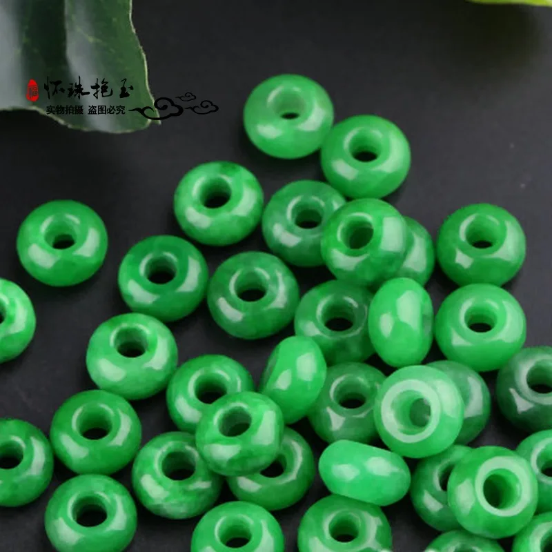 

10pcs Burma Green Jadeite Abacus Beads For Jewelry Making Diy Bracelet Necklace Emerald Jades Stone Bead Accessories Jewellery